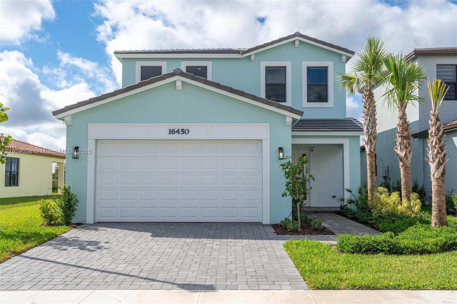 Welcome to Sky Cove South Community, Built in 2023. 5-bedroom, 3 Bath Featuring 2 master suites—one on the first floor and the other upstairs—this two-story home includes a guest suite on the first floor ideal for home office or multi generation families. A very spacious kitchen with oversized island, quartz countertops, Lots of cabinets and pantry space. Also on the second floor the spacious loft makes a great theater room or play area. The Master suite bedroom features a large walk-in closet, double sink vanity and great view to the lake . Enjoy lakefront views, ideal for outdoor activities and. Additional highlights include a 2-car garage, tile floors, washer, and dryer area.