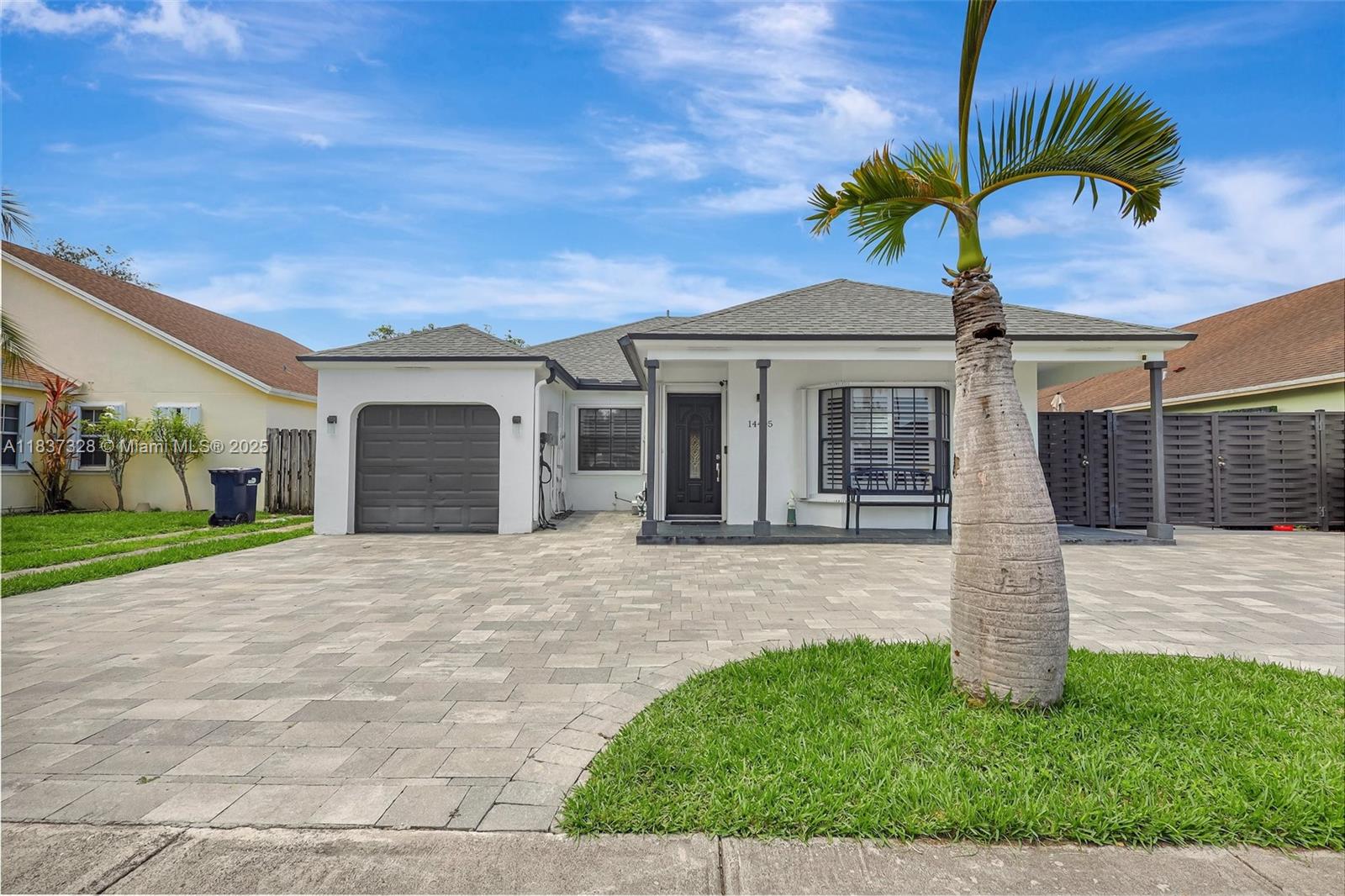 NO HOA! Single-family home with a Pool! 5-year-old roof. 5-year old A/C unit. Electrical breakers were installed in 2024. Saltwater pool completed in 2021. Features UPDATED kitchen with stainless steel appliances overlooking living areas. Converted Garage for additional living space/bedroom. Primary bedroom with bathroom, walk-in shower, and French doors leading to the exterior. An electrical vehicle charging connection is available. The home has LED lighting throughout. Paved backyard for little to no landscaping maintenance. Sliding hurricane shutters.