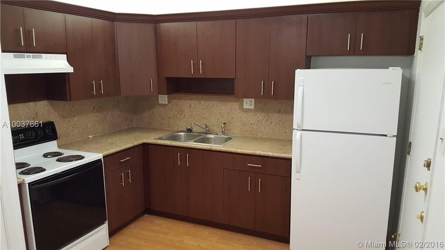 Very large 1/1 in Castle Apartments. All ages welcome. Brand new flooring, kitchen cabinets, bathroom vanities, and toilet. Freshly painted and well maintained. Alarm system. Enclosed Balcony/Florida Room off of the living room. Large eat-in kitchen with pantry. Master bedroom has ample dressing area with lots of closets. Complex has many amenities including multiple pools, and a clubhouse with free bowling, pool tables, his and hers gyms, saunas, a library, community rooms and more.  A dazzling gem!