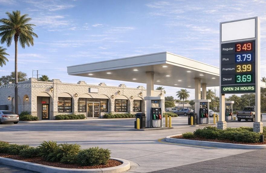 Gas station development opportunity with approved permits in Opa-locka. The site spans nearly half an acre and is ready to break ground. Strategically positioned on a high-traffic corner, offering excellent visibility and accessibility.