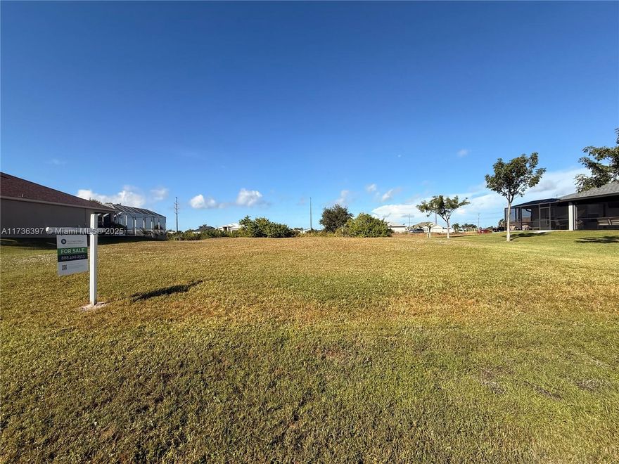 Build your dream home and fish from your back yard on this coveted oversized lot. This lot has exposure to a freshwater canal in a quiet section of Cape Coral. Lot is clean, zoned residential and ready to build. Located close to schools, the public library and more! Hurry up and secure your piece of paradise before it's too late!