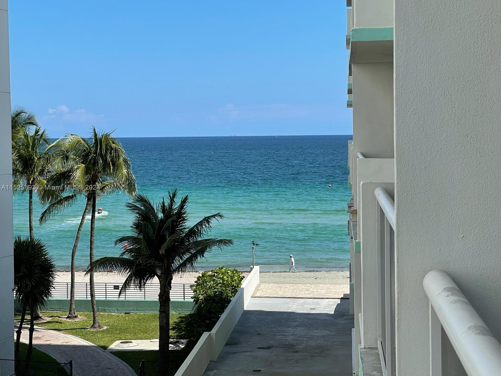 Leive right on the beach! Resort style living with direct access to the beach. Go down the elevator to your beautiful backyard....the ocean. Building with all amenities pool, gym, sauna, attended front desk, lobby, and more. In the heart of beautiful Hollywood. Close to famous Hollywood Blvd, right on Collins Avenue with transportation at your door and easy access to everything you might need. The unit comes with two parking spaces (one free valet). Fully furnished apartment with a nice open balcony. Large walking closet, very spacious bedroom with private bathroom plus a half bathroom for your guests. Open concept kitchen with counter. You will love living here and will feel as if you are on a daily vacation. Do not miss this opportunity. Water and cable included. Available February 15th.