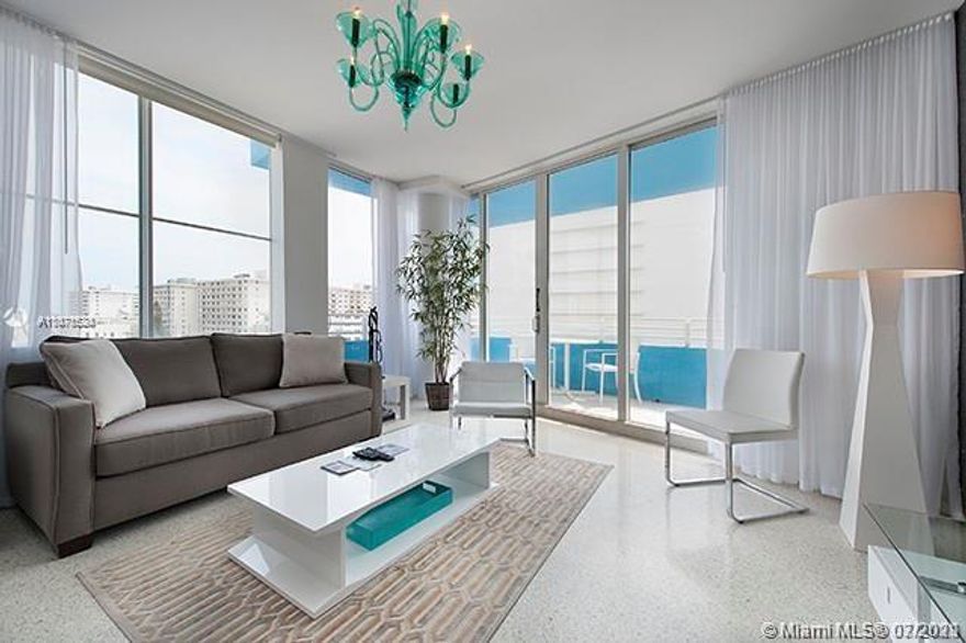 Perfect beach home located in the highly desirable South of Fifth neighborhood, one block to the ocean. Residence is nicely finished with well appointed kitchen and bathrooms. Recent upgrades include new light fixtures, custom curtains & blackout shades. This 6th floor residence is perched on the NW corner offering an abundance of natural light from 3 balconies w/ North, East, & West exposure. Partial ocean views from living area. Enjoy beautiful sunsets & skyline views of downtown Miami from your bedroom. Building amenities include a swimming pool, gym, jacuzzi, & covered parking for one car. Walk to best restaurants prime 112, joes stone crabs, smith & wollensky & more. Easy access to downtown/design district & airport. Seasonal rentals permitted (30 day min). Low Maintenance fee.