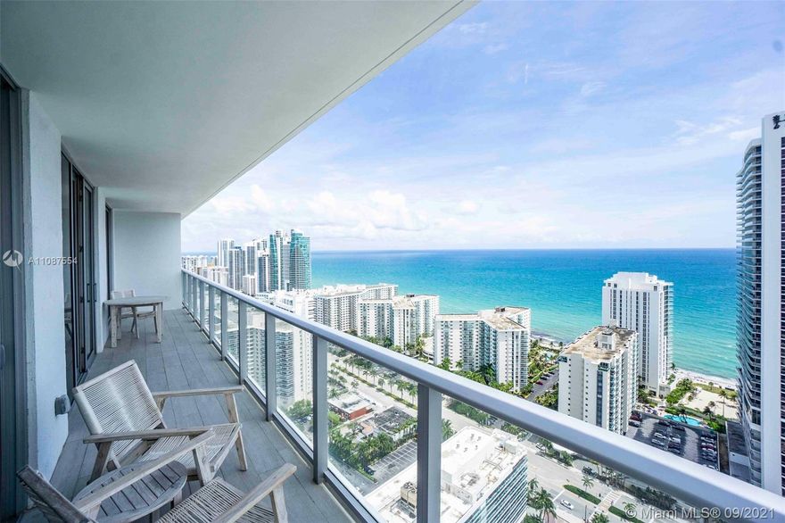 A beautifully furnished and short term rental apartment in a luxury high-rise building in fabulous Hallandale Beach. The direct ocean and beach views are endless from this 33rd-floor unit and its large terrace. The split floorplan and high-end finishes create a seamlessly integrated flow between form and function. Hyde Beach House offers 5-star resort amenities, a SPACTACULAR PRIVATE OCEAN FRONT BEACH CLUB, three massive pools, state of an art gym, a full-service concierge, and a rooftop area equipped with BBQs, lounge seating and a tennis court.This is the perfect primary, vacation, or rental income-producing property. With all utilities included and no rental restrictions, owners are free to rent short-term through the inhouse Hotel Program or through airbnb and other internet platforms.