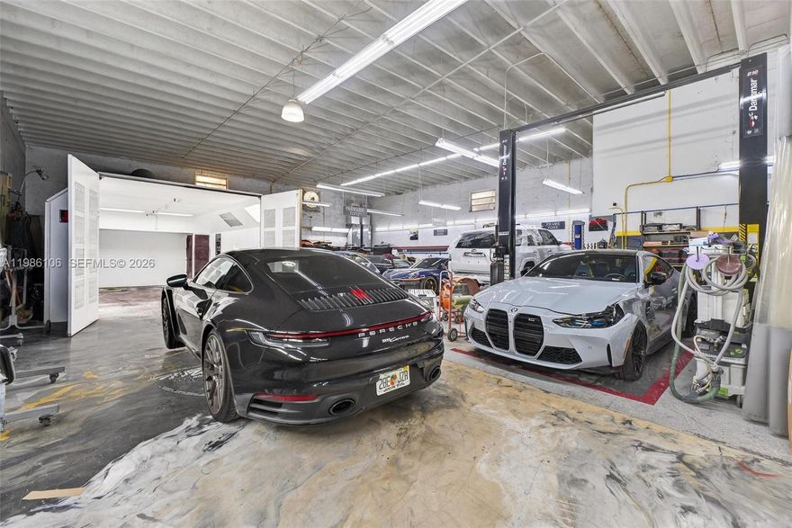 Excellent business opportunity: luxury auto paint shop with professional spray booth, centrally located in the heart of Doral, just 1/2 mile from Palmetto Expressway.Established since 1992 with a solid client base and strong reputation. Sale includes all equipment for immediate operation: paint booth, lift, frame machine, compressor, welding machines, furniture, fixtures, licenses, inventory, and supplies.The space features approximately 4,350 SF in a freestanding warehouse/office combination, with 3-phase electrical service, fenced area, security system, and assigned parking. Fully operational business with trained staff in place, ideal for investors or owner-users seeking immediate income. Located in a high automotive traffic area. Seller motivated.
