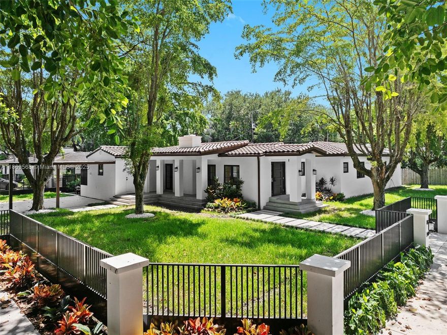 Elegant High Pines Home w/Natural Finishes & Pool. Located in one of Miami’s most sought-after neighborhoods, this fully remodeled residence combines modern luxury w/timeless design. Built w/all-natural materials, the home feat. engineered white oak flooring throughout and fine stonework incl. quartzite, marble, and limestone. The custom chef’s kitchen boasts double leathered counters and bespoke cabinetry. A wood-burning fireplace anchors the living space, adding warmth and character. A mud room and laundry offer convenience. Enjoy the pool & lushly landscaped, fully gated grounds w/mature trees that lend privacy and shade. This is a prime opportunity to own a move-in-ready home in the desirable High Pines neighborhood, close to Coral Gables, South Miami, top schools, shopping and dining.