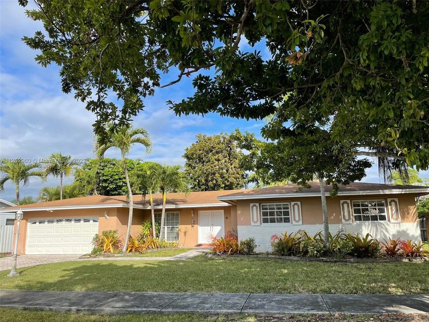 Private pool paradise.  Open light & bright floorplan.  Freshly painted throughout. Pristine & clean. All tile.  Large master with walk-in closet.  Mango & mamey fruit trees. Quiet corner lot with a double gate makes it ideal to park a boat or camper.  2 car garage.  Walk two blocks to Kendale Lakes Elementary and park with tennis, racquetball, basketball & 8/10 mile jogging pate.  No Association. 1st month rent and 2 months security deposit. Good credit with proof of income required.  Can move 8/20/2022.