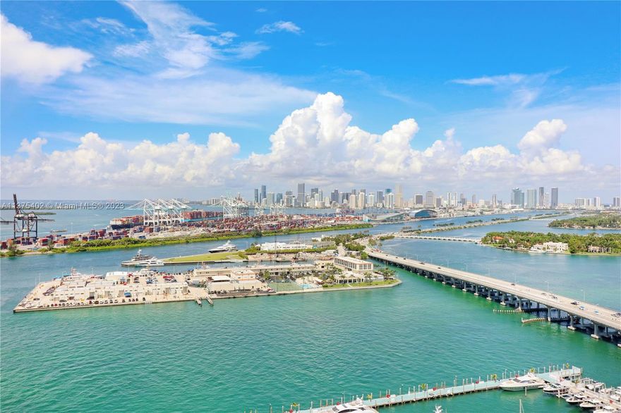 Spectacular renovated flow-through unit at the ultra-chic Murano Grande with breathtaking, unobstructed views of the ocean, Biscayne Bay and the Miami skyline. Residence 2604 consist of 4 BED/4.5 BATHS plus a bonus room that can be used as a maids/guest room. Stylishly appointed with gorgeous marble floors, custom designed built-ins with ample storage throughout, state-of-the-art-kitchen with Miele/Subzero appliances, electronic window treatments, 2 large terraces (sunrise/sunset) and a private elevator vestibule. Murano Grande is one of SOFI’s most exclusive full-service buildings with Five Star resort-like amenities such as a bayside pool, onsite restaurant, gym, spa and tennis court. Adjacent to the Miami Beach Marina, dock your boat and a day at sea is just minutes away.