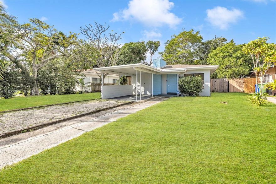A charming opportunity to create your perfect South Florida retreat. Ideally situated just minutes from Wilton Manors and a short drive to downtown Fort Lauderdale, this home offers effortless access to dining, nightlife, and the beaches. The open layout is complemented by a versatile Florida room, perfect for relaxing or entertaining. Tile flooring runs throughout, and a dedicated storage closet includes a washer and dryer for added convenience. Notable upgrades include a newer roof (2021), updated sewer line, and water heater (2020). The generous backyard provides ample space for a pool or outdoor oasis. Full of character and potential, this home is ready for its next owner to add their personal touch and enjoy the Florida lifestyle.