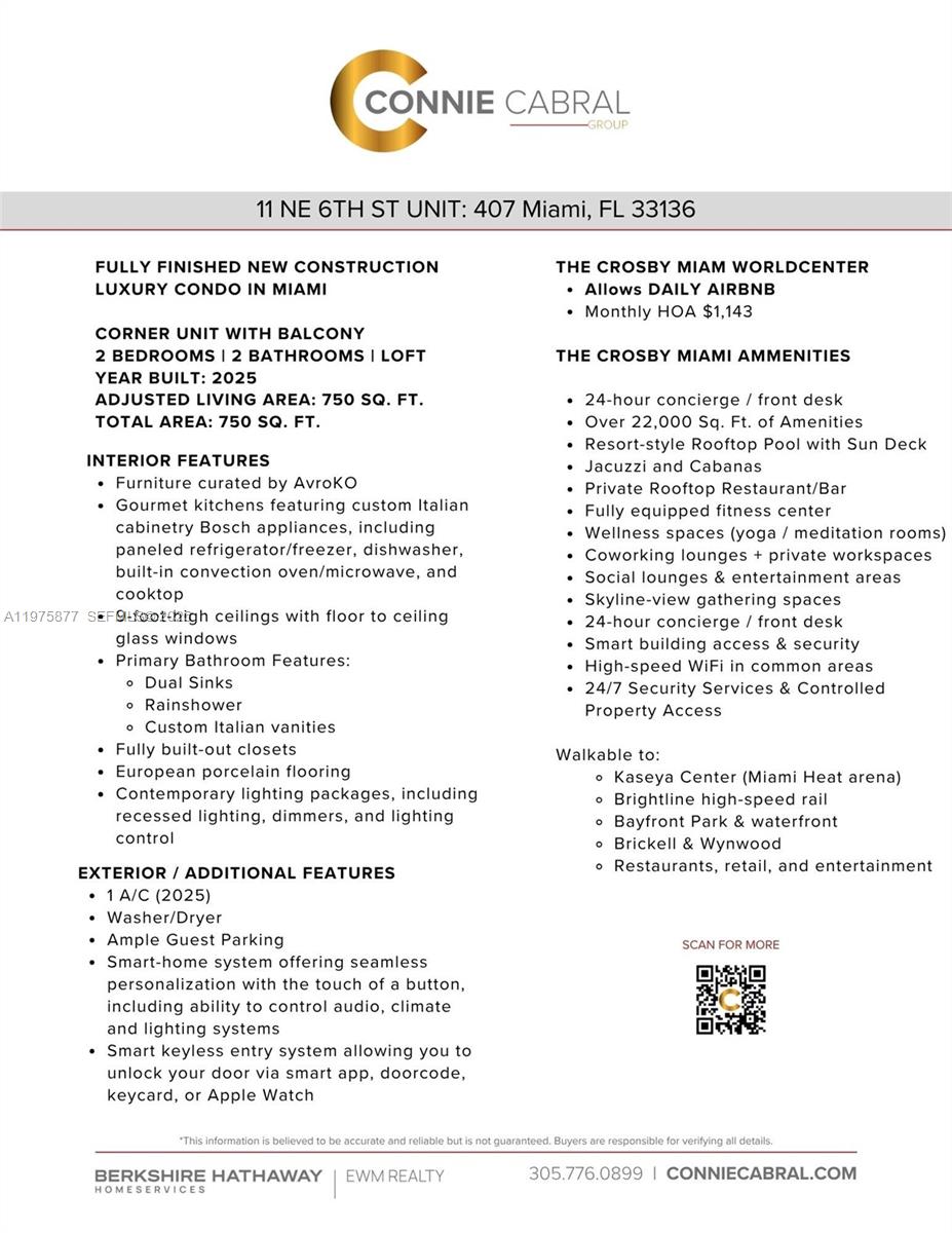 THE CROSBY MIAMI WORLDCENT - Residential