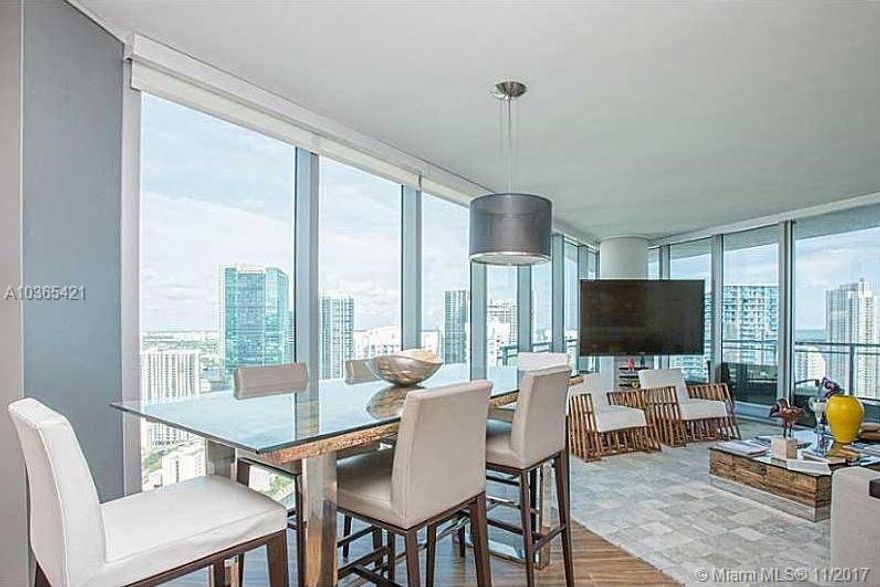 Amazing 3 bed and 3 bath corner unit with breathtaking city and river views from its very large balcony, just steps away from Brickell financial district.  Ceramic floor in all interior of the apartment. Custom walls. The lates trend in home control solution. Designer finishes and first class equipment. Automated system for A/C, windows, lightning and security. "SONOS" music equipment. Five star amenities and very convenient location. Easy to show