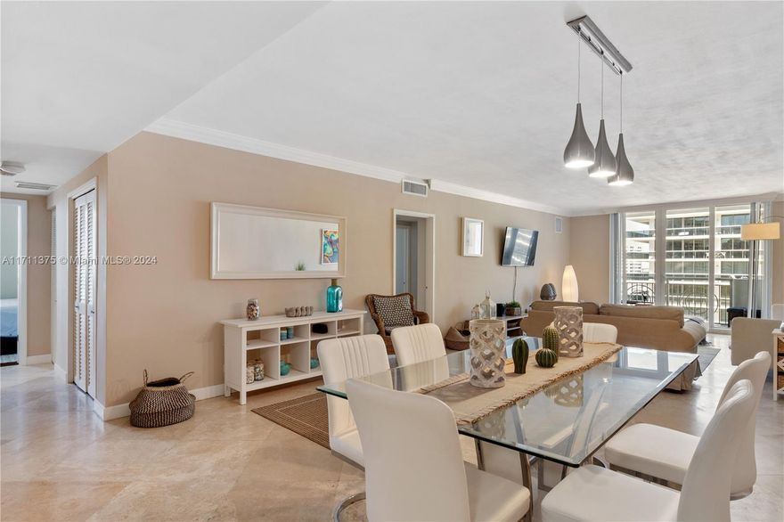 Extra spacious apartment with direct access to the beach. This is a bright, very spacious 1644sf corner unit that has been very nicely and tastefully updated. The apartment is very well maintained/kept. It has four bedrooms. The unit has lots of closet space, including 2 spacious walk-in closets. Ample kitchen with plenty of room for a table for casual every day dining and spacious pantry. Impact windows & sliding doors to balcony. Large balcony with ocean and street views and beautiful sunset views and canal to the west from the bedrooms. The building has DIRECT OCEAN ACCESS. Security and Valet parking 24/7.Pool, Gym, Game Room, Fiesta Room, Sauna,2 nice lobbies and second parking, and/or guest parking at a discounted price. Must see. Easy to show. Tenants staying until February 1st.