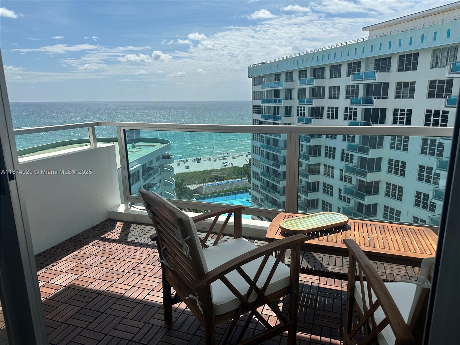 Beautiful Ocean and sunrise views, seasonal 2 bedroom, fully furnished. The Seacoast 5151 is an Oceanfront Condominium located on Collins Avenue's includes full Amenities with Convenience Store, complete Fitness & Cardio Gym, Hair Salon, Pool-Side Tiki Bar and food, the Pool is closed, currently under construction to second qtr 2026, Outside Hot- Tub / jacuzzi, Wide Beautiful Sandy Beach with Complimentary Chairs & Umbrellas, direct boardwalk/walkway access for sunny strolling to all of North Beach, Mid Beach & South Beach areas ! Building has recently renovated all hallways & the grand lobby, Short Season Rates Available