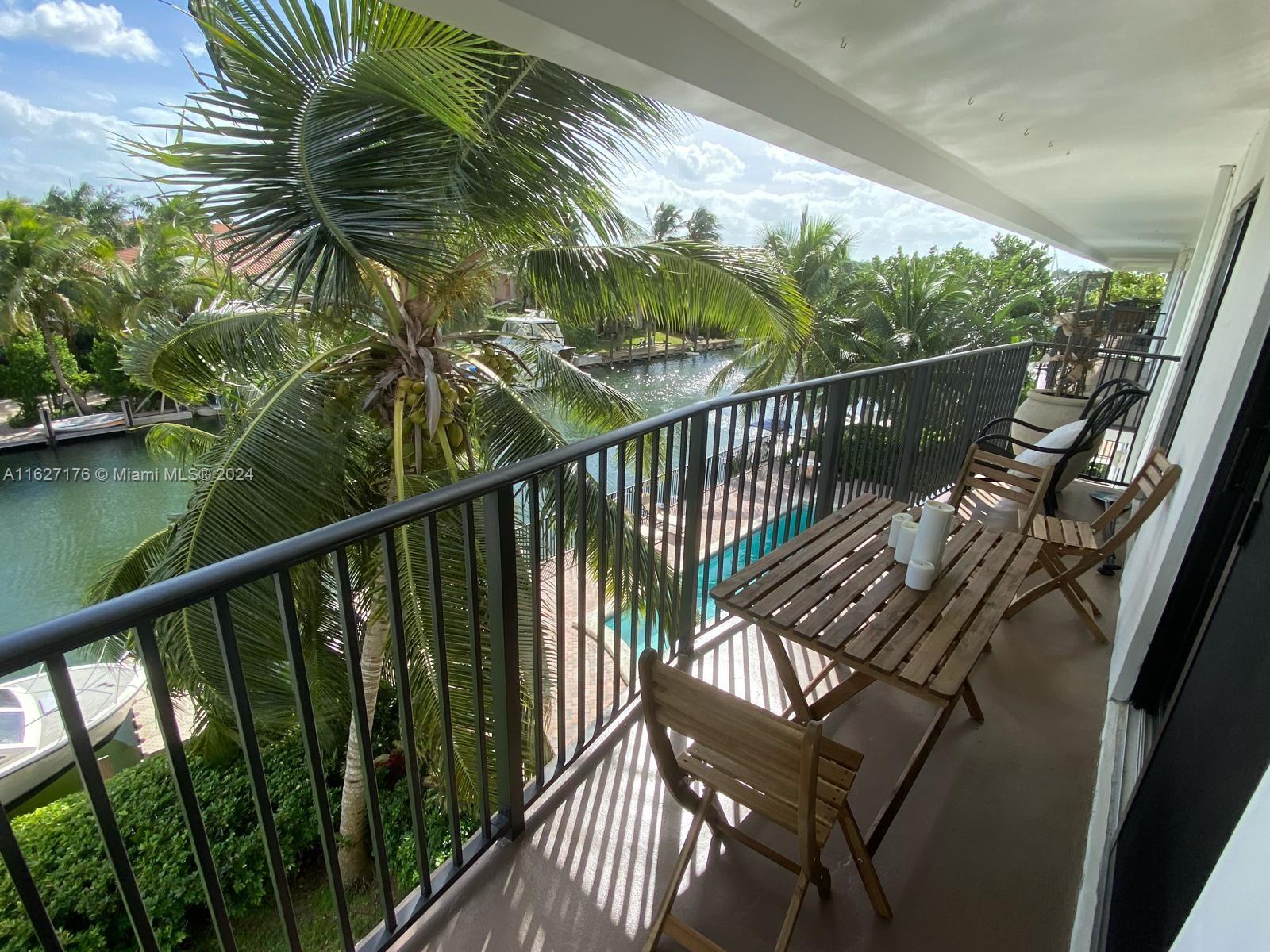 Totally remodeled 2/2 water view apartment in boutique condo in Coral Gables. ceramic floor, updated kitchen with stainless steal appliances and remodeled bathrooms. Building has a pool.very quiet street in very exclusive neighborhood.