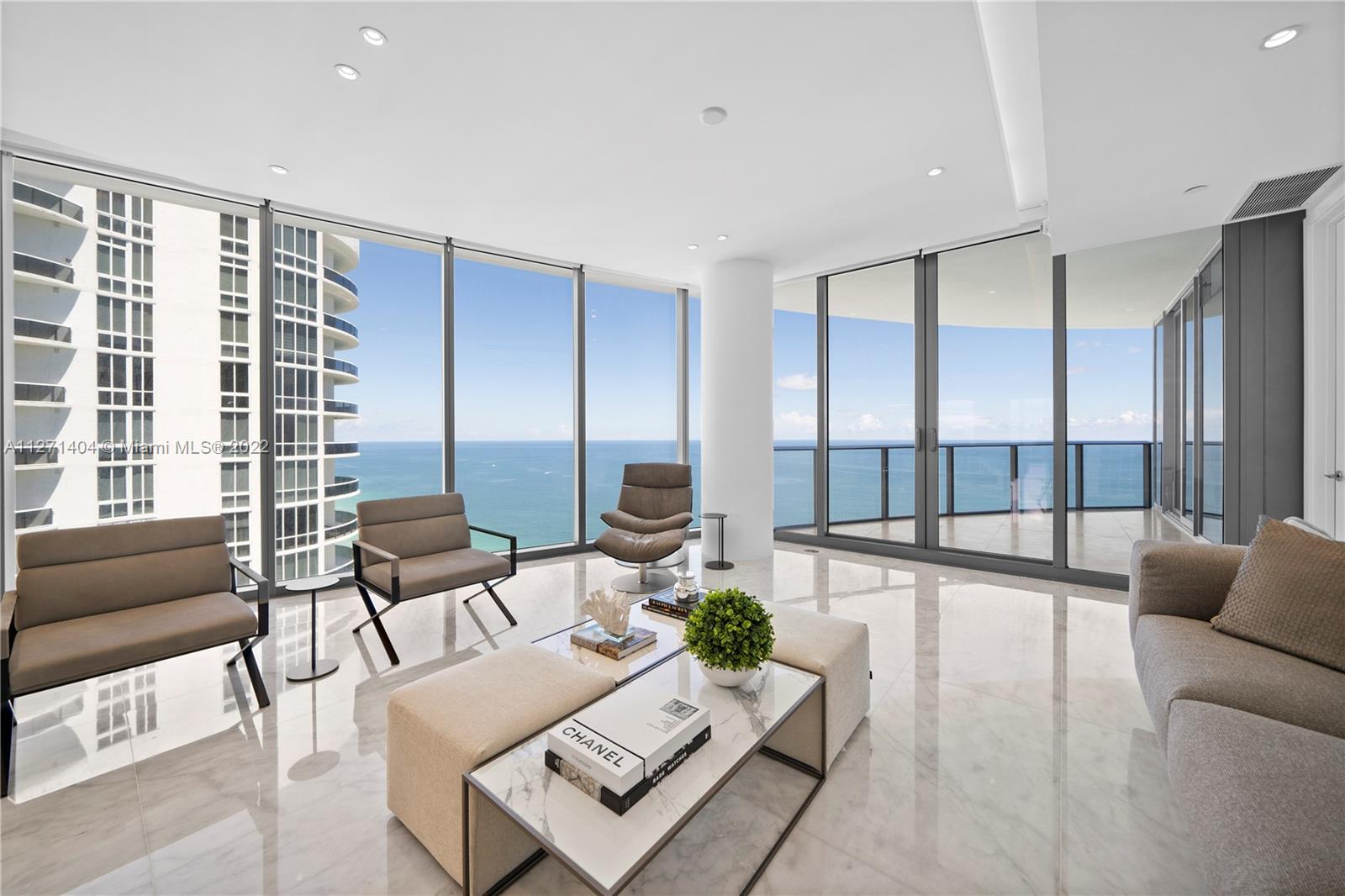 Furnished unit at Ritz Carlton at Sunny Isles Beach. 3 Bedrooms, 3.5 baths with ocean views.