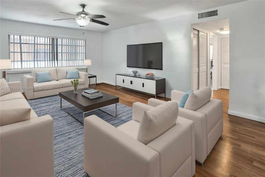The Alonso Team Presents This Spacious 2/2 Corner Unit at El Dorado Plaza West. We’re excited to announce this expansive 2-bedroom, 2-bathroom corner unit at El Dorado Plaza West, offering the largest floor plan in the community. The unit features an open, airy layout with plenty of natural light throughout. The master bedroom boasts a large walk-in closet, ideal for storage, plus an additional storage room for added convenience. Located on the 3rd floor, this unit offers easy access and peace of mind. Enjoy fantastic amenities, including a refreshing pool, BBQ area, and a clubhouse perfect for gatherings. Live just minutes away from the beach, shopping centers, the race track, casinos, and supermarkets. With rentals allowed and low maintenance fees.