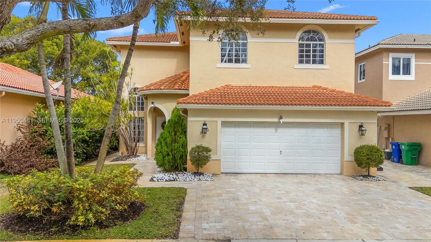 Welcome home. Step inside this fully renovated, true turnkey residence located in the heart of Miramar. This beautifully updated home offers 3 bedrooms and 2.5 bathrooms, plus an additional room attached to the primary suite—ideal for a home office, gym, or nursery. The property has been completely gutted and thoughtfully redesigned with meticulous attention to detail. Notable upgrades include new ceramic flooring on the main level, new laminate flooring upstairs, a designer kitchen, a new energy efficient AC, a mini-split in garage and fully renovated bathrooms. Exterior improvements include a repaved driveway, backyard, pool area. The pool is heated as well, all of this creating a seamless indoor-outdoor living experience. Move-in ready and perfectly suited for modern living, this home delivers style, comfort, and functionality in a prime location. Please schedule showings 24 in Advance.