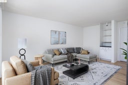 Living area with light wood-style flooring