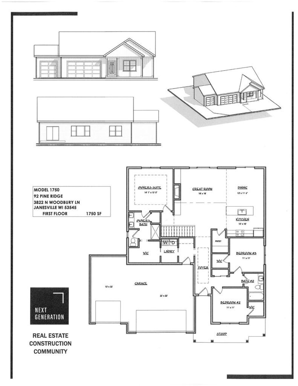 Photo of 3822 N Woodbury LANE, Janesville, WI 53545 (MLS # 2018653)