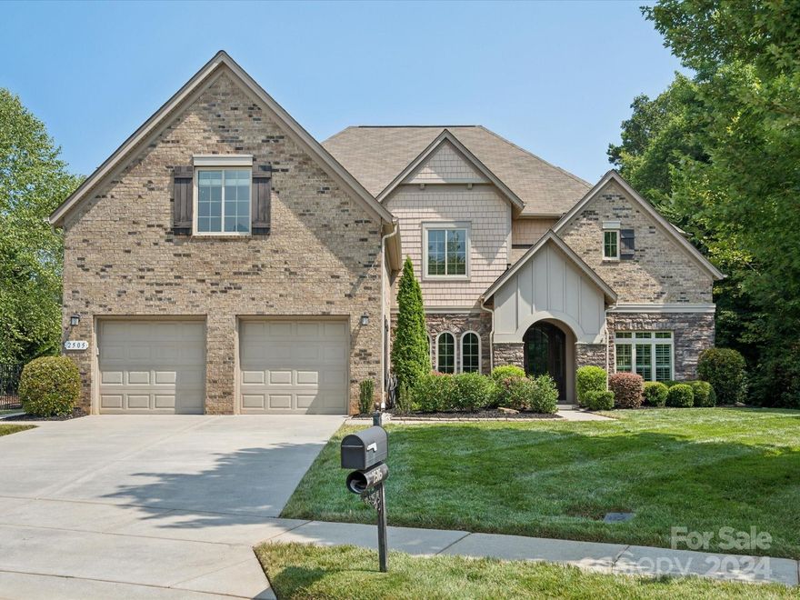 Waxhaw Beauty! Located in the popular Barrington community, this former model home offers the best in privacy, location, and layout. This home is set on a premium lot with mature trees next to a walking trail and a plethora of neighborhood amenities. The main floor features wide plank engineered hardwoods, neutral paint, and updated lighting. The kitchen boasts a large custom island, farmhouse sink, dedicated ice maker, gas cooktop, and stainless steel appliances. Enjoy natural light from large windows with architectural details and extensive trim work throughout the home. The family room and entryway include built-in shelves, while the dining room has plantation shutters and a dry bar. The main floor also has a convenient guest room with a full bath. The backyard retreat includes a private sports court, basketball hoop, and gas hookup for an outdoor grill. All this within the top-rated Marvin school district. This home truly has it all!