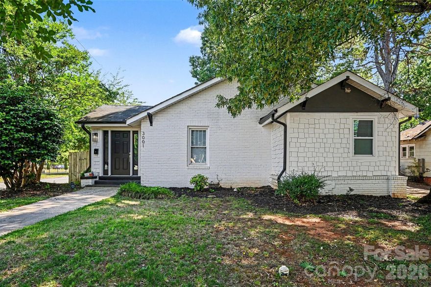 Beautifully renovated full brick bungalow in Enderly Park with NO HOA! Just blocks from Uptown Charlotte, this home offers a prime location with no rental restrictions, making it an excellent opportunity for a short-term rental or Airbnb. Enjoy close proximity to local coffee shops, restaurants, and Enderly Park, featuring basketball, tennis, and pickleball courts, a picnic shelter, and a dog park. Situated on a spacious corner lot, this 3-bedroom, 3 full bath home showcases hardwood and tile flooring throughout. The stylish kitchen is equipped with quartz countertops, shaker cabinets with soft-close drawers, and a large island with seating for four. The spacious primary suite features a walk-in closet, an additional closet, and a private en-suite bath with dual sinks, quartz counters, and a tiled walk-in shower. With easy access to major highways, Charlotte Airport, and a variety of nearby shopping and dining options, this home offers the perfect blend of convenience and charm. Schedule your showing today!