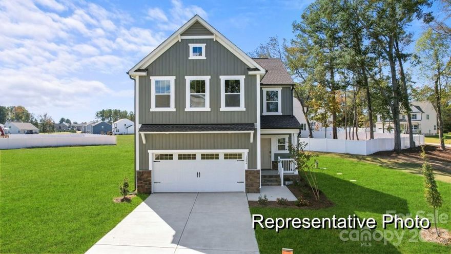 4BR / 2.5 BA Shepherd Floorplan with LOFT.  Home features 2,081 square feet.  Large, open plan with well-appointed kitchen, dining, and great room.  Second floor boasts primary bedroom with tray ceiling and ensuite, spacious secondary bedrooms, laundry room, loft, and full additional bath.  The Orchards is located in Peachland, NC along State Road 74 is a quaint town about 45 min east of Charlotte. Nearby you will find the Peachland Park that includes a paved walking trail, a baseball field, a soccer field, playground equipment, restrooms, and picnic shelters.