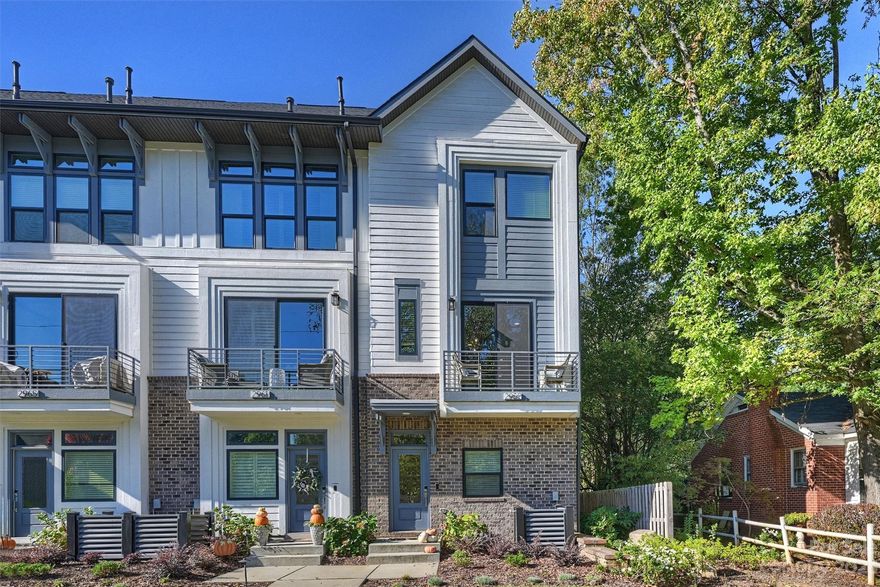 Discover Urban Living At Its Finest In This Exquisite End Unit Townhome In Plaza Midwood! Located Just 1 Mile From The Eclectic NoDa Arts District & A Mere 4 miles To The Heart Of Uptown Charlotte. Step Inside & Be Greeted By 9' Ceilings & Hardwoods That Flow Seamlessly Throughout The Second Floor Living Space. The Chef-Inspired Kitchen Boasts 42" Cabinets, Sleek Quartz Countertops, A Kohler Vault Sink, & High-End GE Cafe Stainless Steel Appliances, Complete With A Gas Range & A French Door Fridge. Start Your Day Right With A Tranquil Cup Of Coffee On The Convenient Deck Off The Kitchen, Perfect For Nurturing Your Herb Garden. The Third Floor Features Two Elegantly Appointed Bathrooms With Quartz Counters & Exquisite Tilework. The Fourth Floor Is An Entertainer's Delight With A Bonus Room & A Rooftop Terrace Offering A Serene Wooded View. Leave Your Cars Parked In The 2-Car Garage & Embrace The Walkability To Local Hot Spots Like Summit Coffee, Humbug, Matties Diner, & Khali Yoga!