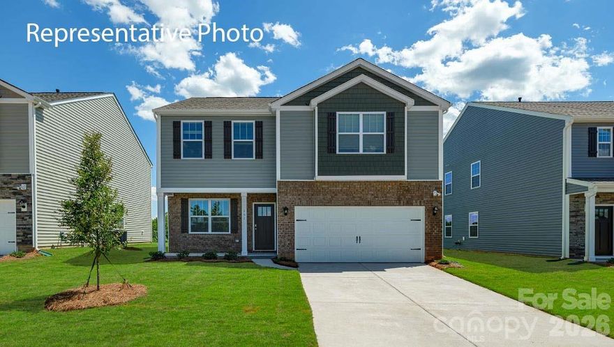 The Penwell is a gorgeous, two-story home that boasts an impressive level of comfort, luxury, and style. The home offers four bedrooms, two & a half bathrooms & two-car garage, making it the perfect home for you. Upon entering the home, you’ll be greeted by a foyer which invites that leads directly into the center of the home. At the heart of the home is a spacious great room that blends with kitchen, creating an expansive & airy feel. The kitchen is well equipped with a walk-in pantry, stainless steel appliances, & breakfast bar, perfect for cooking and casual dining. The primary suite features a walk-in closet & en-suite bathroom with dual vanities. The additional three bedrooms provide comfort & privacy & have access to a secondary bathroom. The laundry room completes the second floor. With its thoughtful design, spacious layout, & modern conveniences, the Penwell is the perfect place for you.