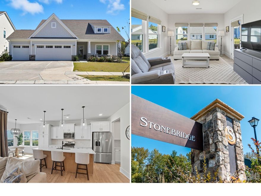 Welcome to Stonebridge Fairways, where lifestyle truly matters. This beautifully maintained 2-year-old home offers the ease of single-story living with an open, light-filled layout designed for everyday comfort and effortless entertaining. The oversized kitchen island anchors the space, flowing seamlessly into the spacious living area with a cozy fireplace. The private primary suite features a sunlit sitting room - perfect for morning coffee or quiet evenings.

Enjoy a fenced backyard ideal for pets, play, or weekend cookouts, plus a widened driveway and 3-car garage for added convenience.

And here’s something special - the seller loves Stonebridge so much, they aren’t leaving. They’ve simply moved into a larger home within the neighborhood. That says everything about the community. With resort-style amenities including pool, fitness center, tennis, pickleball, and golf, this is your opportunity to start the new year in a home - and neighborhood - you’ll love. Schedule your showing today.