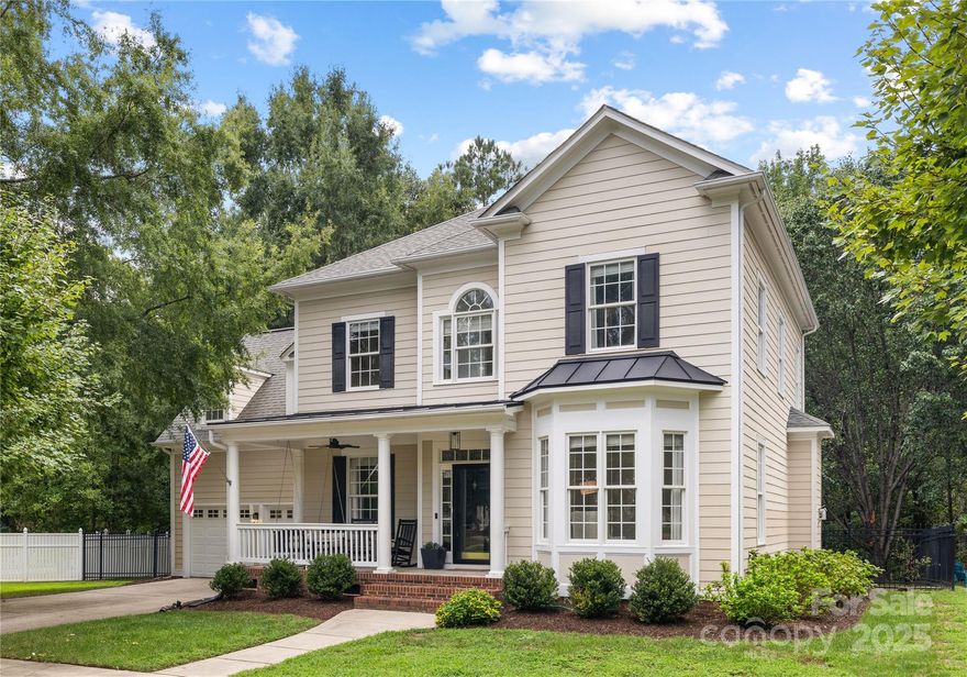 Opt'l 5th BR on main lvl. Updated & charming home in quaint cul-de-sac w/ .32 acre lot backing to trees! Welcoming front porch w/rocking chairs & oversized porch swing. Wide plank, white oak flooring on upper & lower lvls. 10' ceilings & natural light flood the tradt'l & open style floorplan. Formal dining room, & flex room w/ access to full BA, can double as BR. Full BA w/ marble & cermaic tile. Kit/dining is open layout w/gas fireplace & built-in sound system. Gourmet kit w/ SS appliances, cabinets galore, & oversized island w/ storage on both sides. Wine fridge incl. Windowed bfast nook surrounded by trees & privacy. Backyard has patio & gas grill. Upstairs has 9' ceilings, 4 BR & bonus room w/ laundry room tucked inside. Primary BR incl french doors & tray ceiling, & views of trees. Ensuite incl marble tile floors, soaking tub, double vanity & walk-in closet. BR's incl recessed lighting, custom moulding. 2 hallway closets, & full BA w/ double sink & combo shower/tub. Golf cart sold sep. Agent is owner.