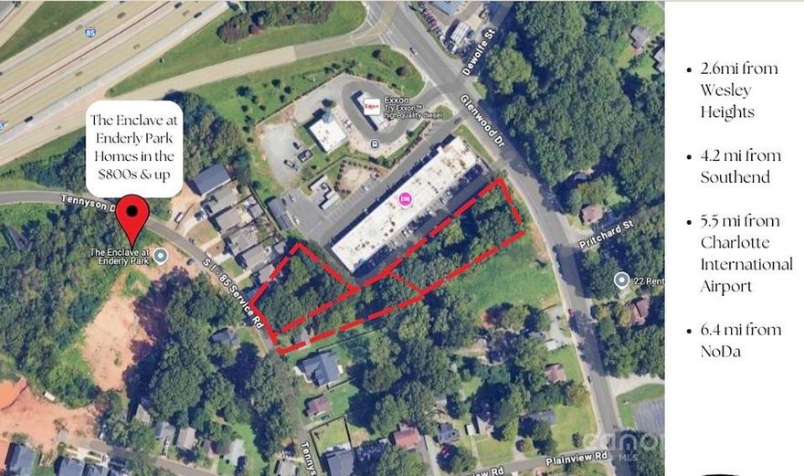 **THE HOUSE ON 717 TENNYSON HAS A MONTH TO MONTH TENANT, DO NOT DISTURB** THIS PROPERTY IS BEING SOLD AS A 3 PARCEL DEAL FOR LAND VALUE. COMPS MATCH THE PRICE**

**Prime Development Opportunity in Charlotte, NC - 1.31 Acres (3 Parcels)**

This 1.31-acre site, consisting of three separate parcels, presents an exceptional opportunity for development in one of Charlotte’s fastest-growing areas. One of the parcels includes an existing house, which is being sold *as-is*, offering potential for immediate redevelopment. 

Located just 2.6mi from Wesley Heights, 4.2 mi from Southend, 5.5 mi from Charlotte International Airport, 6.4 mi from NoDa, this property is ideally positioned to take advantage of the area's rapid growth and increasing demand for new housing. The site is less than ¾ mile from newly developed townhomes and is in a neighborhood where homes are selling for $800,000 and above—further reinforcing the area's strong market potential.