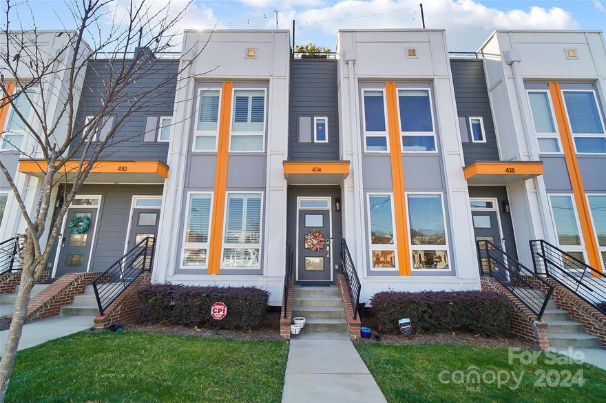 Multiple Offers Received! Welcome to 414 Southend Crossing Ln! Stunning 2 BR, 2.5 BA townhome located in the Southpoint neighborhood w/ an awesome Rooftop Terrace! Perfectly situated in SouthEnd just minutes from some of the best restaurants, breweries and entertainment that Charlotte has to offer! The living room is a perfect gathering space bathed in natural light and a grand open feeling. The open floor plan allows you to flow from room to room with ease. Kitchen includes SS appliances, a spacious pantry and large island - a fabulous space for all of your culinary needs! The spacious primary ensuite offers ample natural light, modern bathroom and dual closets. The second bedroom boast a Murphy bed and serves dual purpose as an office space plus has an en-suite bathroom with shower/tub combo and sleek detailing. Don't forget to enjoy some time outside on the private outdoor patio located off of the kitchen or you can stargaze on the spacious rooftop terrace facing Uptown!