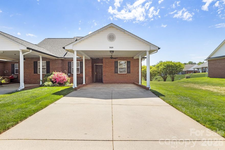 Enjoy retirement in this amazing 55+ Community! This 1-Story townhome has been beautifully upgraded and is ready for you to make it your forever home! The front carport offers space for parking your car or sitting outside in the shade and enjoying the weather. Walk into the home onto NEW LVP flooring throughout the entire home! Great Floorplan w/nice sightlines between all living areas! Kitchen is AWESOME w/extensive counterspace, Granite Countertops, bar seating, and SS Microwave, Dishwasher, and Range! Split floorplan w/both guest bedrooms at the front of the home- they are both spacious in size and share the full hallway bathroom w/single granite vanity and STUNNING custom walk-in shower! Primary Suite hosts beautiful ceiling fan, BIG walk-in closet, and full bath w/dual granite vanity and tub/shower combo! Extra storage unit outside along w/nice patio space! This Community offers walking trails, recreation area, a pond, and more! HOA covers the water, sewer, trash, and lawn maintenance! Make this home yours today and enjoy the carefree life this community has to offer!