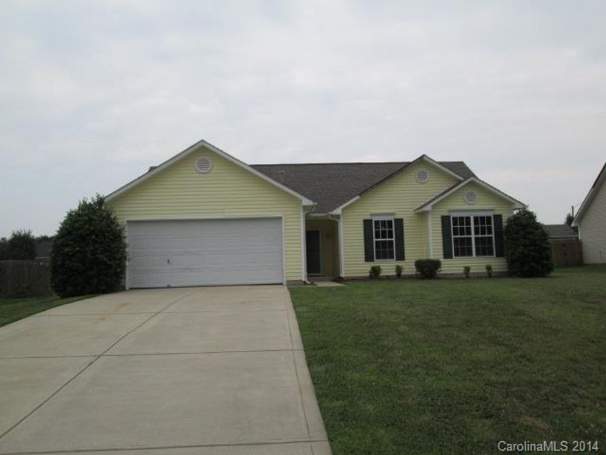 Single story home with 3 bedrooms, 2 baths, living room, and open area to kitchen with tiled backsplash. Home features neutral colors throughout, vaulted ceiling, porch, patio, and 2 car attached garage. Rehab complete with new carpets and fresh paint. School assignments from CCS website.