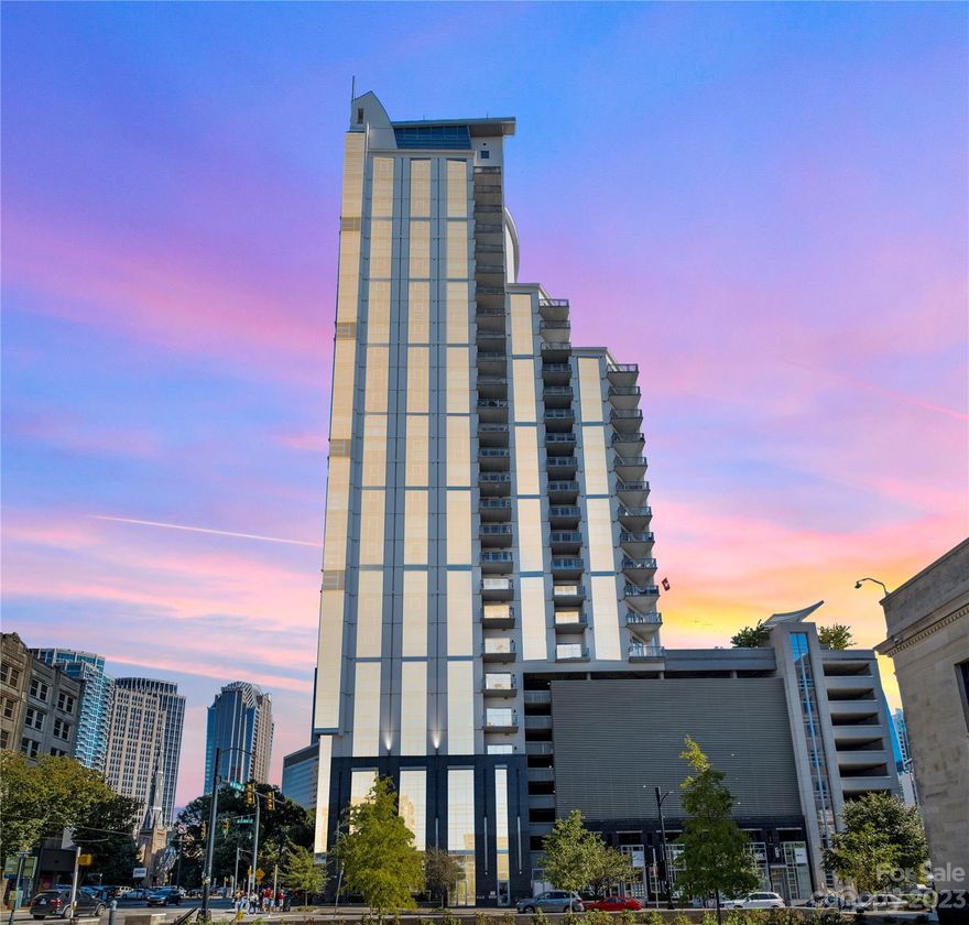 Welcome to this exceptional oasis located in the heart of Uptown Charlotte.  This expansive condo overlooks the best views of the city boasting tons of natural light streaming through its floor-to-ceiling windows!  With glances of the vibrant Carolina sunshine, this 2 bedroom, 2 full-bathroom condo is truly one of the most unique residences in the renowned Trademark building!  As you step inside you're greeted by a tastefully updated space including new flooring, tiles and fresh paint throughout!  With its expansive views that seem to stretch for miles, every inch of this condo exudes elegance & sophistication.  Convenience is key & this condo offers unparalleled access to everything that makes Charlotte vibrant.  Within walking distance to the Panthers Stadium, Spectrum Center & countless shops & restaurants.  Welcome home!