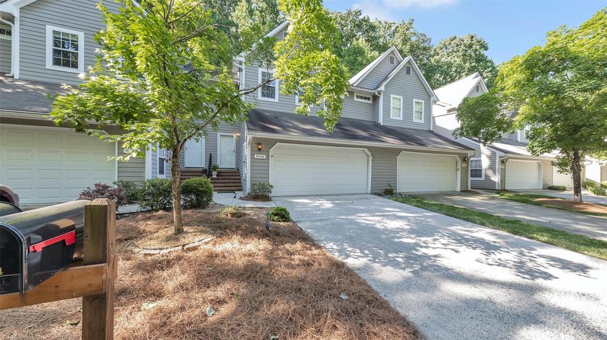 Quiet townhome in Raintree.  Don't miss this home with two car garage, two primary suites on separate floors, and open floor plan on the main level.  The living room has a gas fireplace, skylights and opens to a rear deck overlooking a private wooded area where you can watch the wildlife.  New HVAC in 2020, new hot water heater.  gas range is 2 years old and the refrigerator is 5 years old.  2 story entry foyer, large laundry room and lots of storage.
Raintree is close to all of the shops and restaurants at Arboretum as well as the Four Mile Creek Greenway and William R Davie Park for your outdoor enjoyment.
Raintree Country Club membership entry fee is waived, membership is optional.