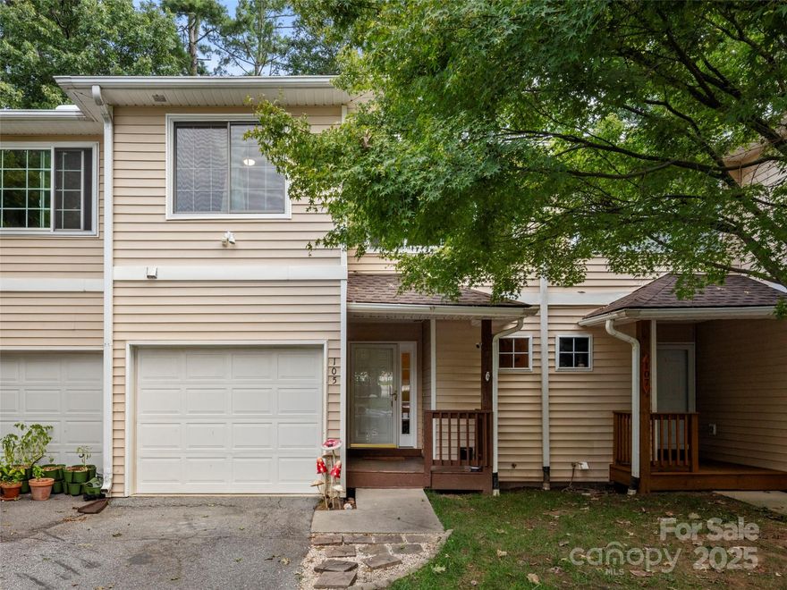 Fantastic home in the heart of Mills River! This well-cared for, thoughtfully arranged townhome has everything to offer. Gorgeous high ceilings and windows in the living room give the entire home an abundance of natural light. A private porch off the back looks over woods and farm fields. Upstairs, find a remodeled full bathroom, bedroom, plus a large primary suite with a walk-in closet. In the basement, a bedroom, a full bathroom, and a recreation room await. There is also a large storage room, and a full garage on the main level! New roof in 2025, new high efficiency HVAC in 2023, new upstairs Anderson windows with transferable lifetime warranty. The Glens of Aberdeen Community is well-established and beloved for its pool, quiet serenity, and proximity to both Hendersonville and Asheville. EVEN BETTER: this home includes an assumable mortgage with a 2.25% interest rate.