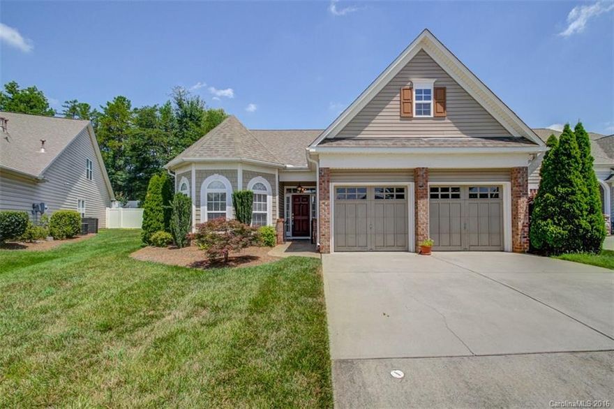 Gorgeous Patio Home in great neighborhood convenient to shopping, I-85, public and private schools, Northeast Medical Center. Granite counter tops & upgraded solid oak cabinets in kitchen. Wood flooring in kitchen, DR, foyer. Upgraded lighting. Vaulted ceiling in GR. Large master with trey ceiling, walk in closet with upgraded shelves, dual sinks, medicine cabinets. Guest bath with linen closet. Programmable thermostat. Remote control ceiling fans.  Lawn care included in the HOA dues.