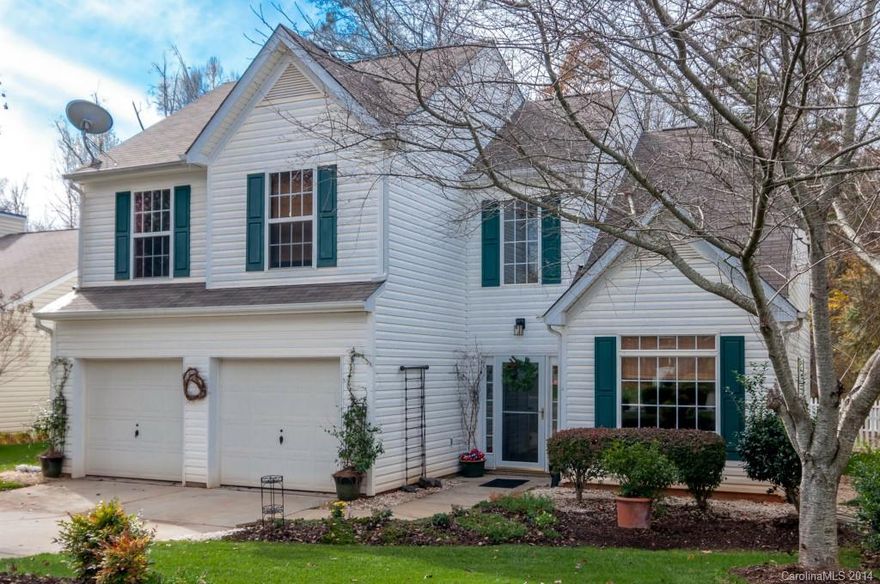 Well maintained 2 story transitional features 4 bedrooms & spacious bonus room; open family room to kitchen / breakfast area; fp w/gas logs; kitchen w/granite counters; formal living & dining; roof 2011 / water heater 2012; beautiful landscaped yard (back fenced) backs up to large natural area; community pool, walking trails, tennis courts & stocked pond; easy & quick access to Indian Land schools, major shopping, restaurants & I-485; seller providing home warranty; quick closing available.