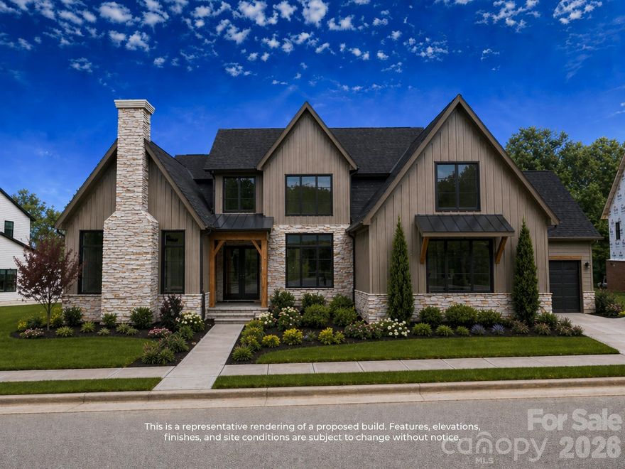 Proposed custom Ballantyne II on 0.52 acres in sought-after Davidson Woods, backing to wooded common space for privacy and designed specifically for this homesite. This thoughtfully appointed plan offers 5,142 heated SF / 6,638 SF total, 5 bedrooms, 5.5 baths, and exceptional indoor-outdoor living. The main level features 10’+ ceilings, a two-story foyer, dramatic great room with fireplace and recessed ceiling detail, gourmet kitchen with oversized island and prep kitchen, adjacent great room bar and wine room, private study, a vaulted owner’s suite, and a vaulted guest suite with fireplace. Expansive multi-panel sliding glass doors open to a 47’ covered porch with outdoor kitchen and fireplace, plus convenient porch-access powder bath. Upstairs includes a bonus room with bar, large finished flex space, and three ensuite bedrooms. Custom cabinetry and high-end finishes included throughout. Optional pool and spa; home and site plan designed to accommodate future installation. Trail access to the Davidson Greenway with a scenic 2-mile walk or bike ride to downtown Davidson. Minutes to River Run Country Club, shopping, dining, and major commuter routes.