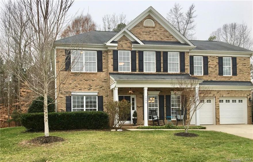 Adorable home located on cul-de-sac street w/ a huge lot backing up to woods.  Rocking chair front porch! Two story foyer, formal DR w/ hw floors, trey ceiling and moldings, living room/office, bedroom w full bath on main.  Open kitchen with island and corian counters, black appliances, 42" cabinets, ceramic tile floor.  Cozy great room with gas logs and custom built ins. Spacious master suite upstairs dual vanities, gdn tub/sep shower, huge bonus room/could be 6 bed.  Neutral paint throughout.