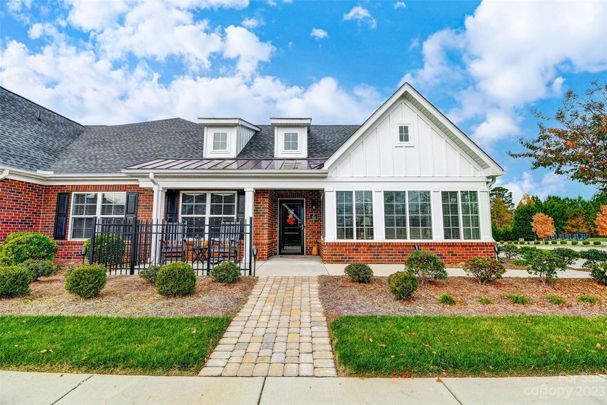 Care free living in a desirable Augusta Place of the Laurel Creek Community. This home is impeccably clean and has been extremely well maintained. Shows like a brand new model home. Lots of vaulted ceilings, custom paint, 2 sun tunnels, spacious primary suite and a large storage area. 2 bedrooms PLUS den and large sunroom. Gas fireplace in living room. Wood floors throughout. Finished garage with epoxy floor. Prime location right by pickleball courts, clubhouse and garden. Community also has miles of shaded walking trails, a pool, tennis courts. All within a couple miles of I-77.