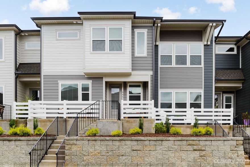 This modern, move-in ready townhome in Kannapolis features 3 bedrooms and 2.5 baths. The gourmet kitchen boasts a large center island, a gas cooktop, quartz countertops, and a beautiful decorative backsplash. Stainless steel appliances & refrigerator are included. Upgraded cabinets w/ soft close doors and convenient pull-out drawers. Spacious, open floor plan features natural toned luxury plank flooring throughout the main level, as well as modern upgraded lighting, a fireplace and a drop zone. Upstairs laundry includes a washer and dryer. Large upstairs loft. Well-appointed primary bedroom boasts a spacious walk-in closet and luxurious primary bath w/ dual vanities, an oversized shower including a shower seat and a huge walk-in closet. The hall bath features dual vanities, stunning decorative tile flooring, and modern lighting. This home has it all, including a front porch view of the courtyard and an extra storage area in the sizable two-car garage. A must see!