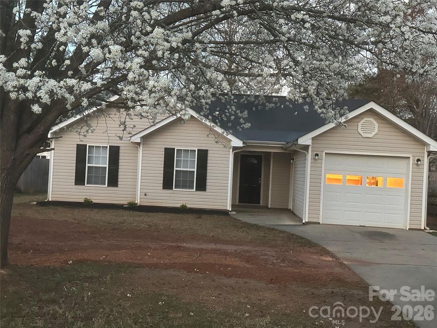 No HOA, Move in Condition.
Great Opportunity to own this Charming Home located in the Heart of Indian Trail in the Green Meadows Subdivision conveniently located close to Shopping, Restaurants HWY 74 (Independence Blvd.), 74 Bypass and 485, Matthews and Monroe.

New Kitchen Appliances, new HVAC and New Water Heater.  The entire home has been freshly painted and new LVP floors Installed.
Attached 1 car Garage with a large driveway with room to park your vehicles.
New Deck off the Kitchen with the view to the Large Back Yard.
Porter Ridge Schools.
Professional pictures to follow.