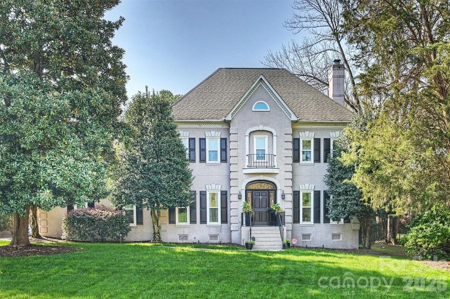 Welcome home to your private oasis!   Nestled in the Balmoral neighborhood of Park Crossing this stunning home features beautiful hardwood floors, coffered ceiling, elegant wainscoting, dental crown molding throughout the downstairs and a gorgeous kitchen which overlooks the dreamy private backyard.   There you will find a large inviting inground heated pool, colorful mature plants and a firepit for those evening storytelling times.   Relax on your comfortable screened-in porch or soothe those muscles in the nearby Jacuzzi hot tub.   The primary bathroom includes an incredible ThermaSol sauna steam shower and a high towering ceiling well lit by the skylight overhead.   The primary walk-in closet is massive and has lots of natural light penetrating through the window located inside.   A fixed staircase leads up to a large attic with tons of storage space - no pulldown stairs!  All windows throughout the house were replaced in 2022.   Park Crossing is one of Charlotte's most desirable neighborhoods for so many reasons.   Residents enjoy access to the Little Sugar Creek Greenway to enjoy a peaceful stroll or hearty run through the beautiful natural areas.   Conveniently located close to Southpark and just minutes from I-485.