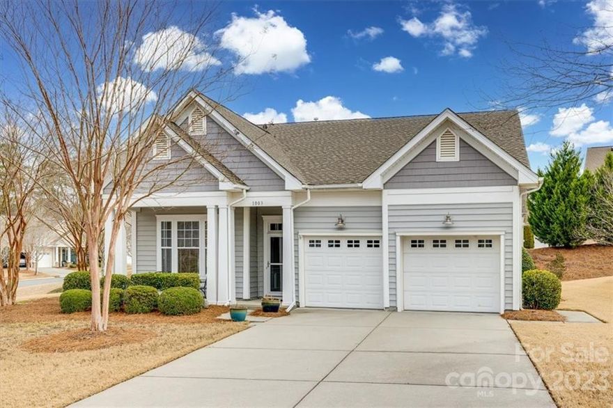 RARE FIND in much sought after Calloway Neighborhood of Tega Cay (maintenance free). 1 ½ story home with open floor plan featuring beautiful hardwood flooring, gleaming granite countertops with great work space, SS appliances (gas stove), tile backsplash, under cabinet lighting and lower cabinets with easy slide shelving for convenience. Spacious Master Suite with luxurious bath and closet. Plenty of natural light. One of three bedrooms on main level has been converted into a home office with professionally designed built-ins. Loft area with full bath can be 4th bedroom/game room/workout area or hobby room.  Large walk-n storage space is climate controlled. Oversized garage with sink.  Home is situated on a level corner lot for more privacy with extra-large patio off the screened in porch.  ROOF replaced in 2019!