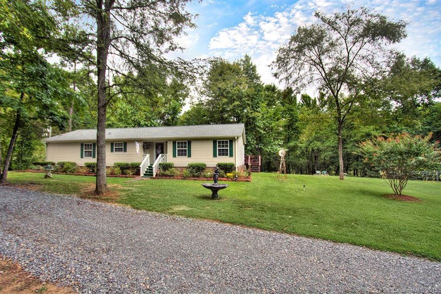 Welcome home to this charming, well maintained, one owner, on-frame Modular on over 2 acres.  Conveniently located, 3 BR's/2ba, Liv Rm w/stone fireplace, DR, Large well equipped kitchen with plenty of cabinets space.  HUGE Master Bedroom, walk-in closet, master bath w/double vanities, whirlpool tub, skylight & sep. shower.  Beautiful property includes; a 52x12 deck w/12x20 awning, new roof, new leaf guard gutters, new a/c, 12x20 wired shed.  Buyer/Agent to verify all pertinent info