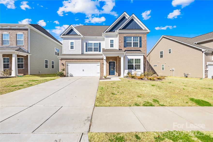 **1 Month Free Rent!  Sign by Feb 28th & get free rent in the 11th month with on-time payments.** This energy-efficient 6BR, 5.5BA, 3-story home with a 2-car garage is available now in Chateau near Rivergate, Steele Creek. The 1st floor features an open layout with an office, dining & family room, gourmet kitchen, guest suite w/ bath, & powder room. The 2nd floor includes a master suite w/ huge closet, loft, 3 BRs w/ baths, & laundry. The 3rd floor offers a bonus room & 6th BR w/ bath. Home features white cabinets, quartz countertops, gas stove, SS appliances, tile backsplash, Ring doorbell, & smart lock. Community amenities include a clubhouse, pool, & trails. Prime location: 5 mins to Rivergate & Carowinds, 15 mins to Charlotte Premium Outlets, 30 mins to the airport. Rent includes W/D, fridge, & HOA fees; tenant covers lawn care, water, gas, & electricity.
