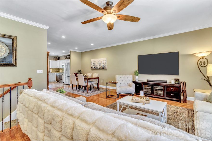 *Motivated Seller* Beautiful end unit townhome in Reems Creek—just 5 minutes to downtown Weaverville and 15 minutes to downtown Asheville! This beautifully maintained 3-bedroom, 3-bath home offers en-suite baths for every bedroom. Enjoy an open-concept floor plan with hardwood floors throughout the main living and dining areas, crown molding, and wider-than-average staircases that make moving in a breeze. The 9 foot ceilings on main level create a sense of increased openness, and brightness, making rooms feel inviting! The updated kitchen is the heart of the home, with brand-new tile, stainless steel appliances, a gas stove, and plenty of space to gather. Step outside to take in those long range mountain views from the back deck, kitchen, and bedrooms. The common green space behind the home offers room to walk pets or simply enjoy the outdoors. Inside and out, this home is perfect for entertaining. The garage can accommodate 2 cars leaving the parking space on the main level available for guests, plus plenty of storage space. A finished flex area in the basement adds valuable square footage—ideal for a home office, gym, or bonus room. Brand new roof in January with new LVP flooring in the bedrooms that adds a fresh, modern touch. Home is offered furnished with the right offer, making this a great option for a turnkey STR!
Located just a short drive to Reems Creek Golf Club, this home is also a fantastic option for golf enthusiasts. Furnishings (except the dining table and chairs, buffet and secretary desk in the dining room, the coffee table in the living room and the office furniture in the main floor bedroom) now included for easy move in or turnkey rental. Welcome Home!