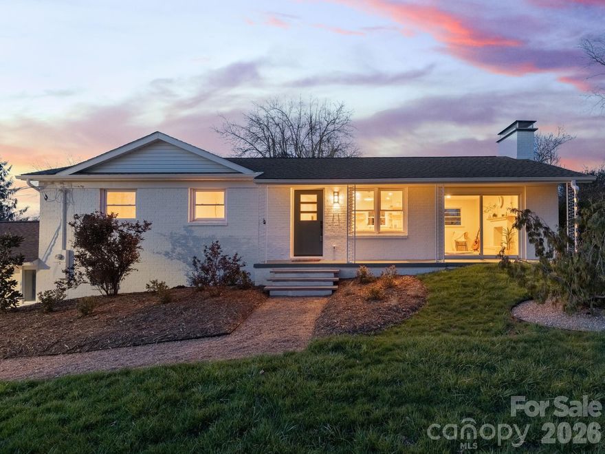 Discover timeless style just steps from Main Street in Weaverville.  This beautifully renovated mid-century ranch has been taken down to the studs and thoughtfully transformed, blending modern comfort with the clean lines and character of its original era. Every detail was reimagined to honor the home’s mid-century roots while creating a fresh, sophisticated aesthetic for today’s lifestyle. Conveniently situated within walking distance to the heart of downtown, this home offers the best of both worlds—quiet neighborhood living with easy access to cafés, shops, and all that Weaverville has to offer. Inside, you’ll find bright, open spaces; elevated finishes; and a seamless flow that invites gathering and everyday ease.  A rare combination of location, design, and quality, this home captures mid-century charm in a modern-day masterpiece.
